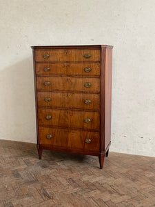 19th Century Dutch Walnut Tallboy Chest of Drawers