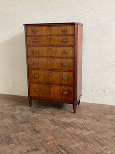 19th Century Dutch Walnut Tallboy Chest of Drawers