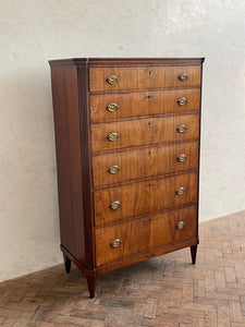 19th Century Dutch Walnut Tallboy Chest of Drawers