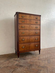 19th Century Dutch Walnut Tallboy Chest of Drawers