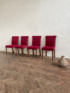 Set of Four, 1940s Oak Dining Chairs - for recovering