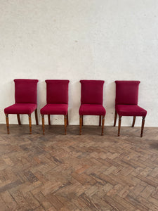 Set of Four, 1940s Oak Dining Chairs - for recovering