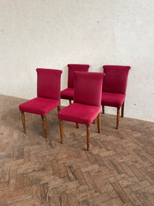 Set of Four, 1940s Oak Dining Chairs - for recovering