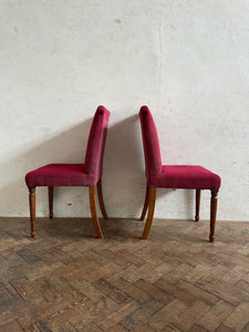 Set of Four, 1940s Oak Dining Chairs - for recovering