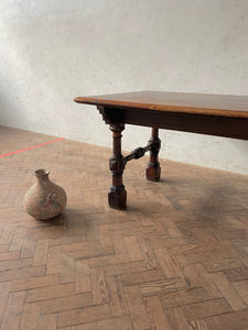 Early 20th Century Walnut Refectory Dining Table