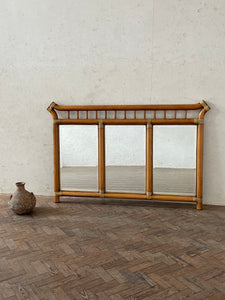 Very Large Triptych Bamboo Mirror