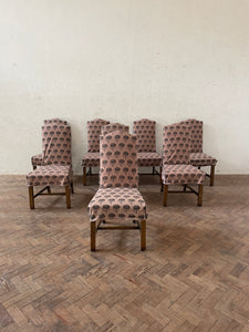 A Set of Eight Oak Dining Chairs - for recovering