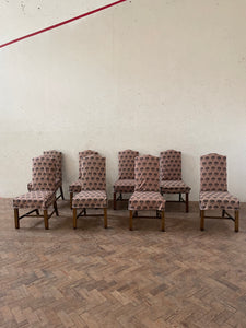 A Set of Eight Oak Dining Chairs - for recovering