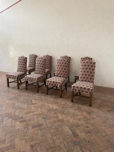 A Set of Eight Oak Dining Chairs - for recovering