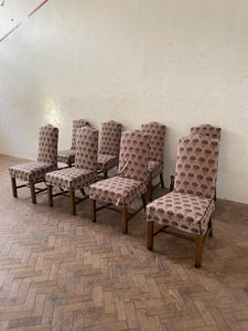 A Set of Eight Oak Dining Chairs - for recovering