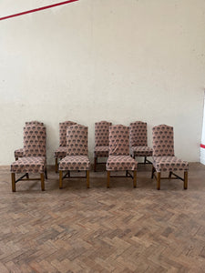 A Set of Eight Oak Dining Chairs - for recovering