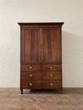 Load image into Gallery viewer, George III Mahogany Linen Press with Hanging Rail

