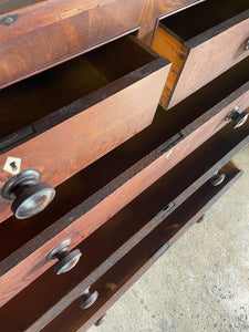 Victorian Oak Chest of Drawers with Mahogany Banding