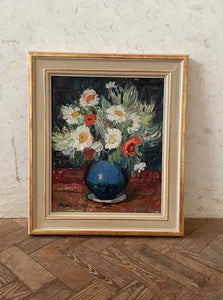 Daisies in a Jug - 1961 French Oil On Canvas