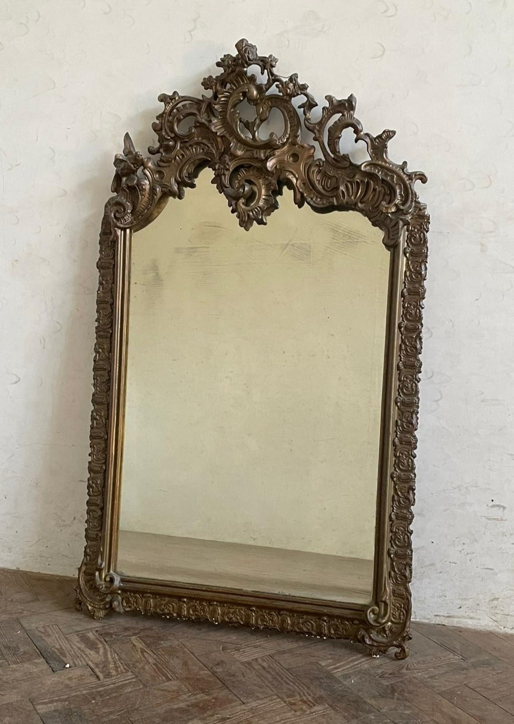 Circa 1800 Gilded French Mirror with orginal glass