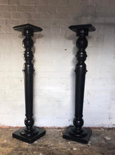 Load image into Gallery viewer, Pair of Ebonised Wooden Pedestals

