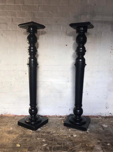 Pair of Ebonised Wooden Pedestals