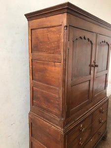 Very Large George III Oak Cupboard.