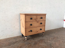 Load image into Gallery viewer, Victorian Pine Chest with Crackled Paint Feet.

