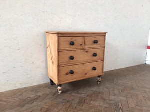 Victorian Pine Chest with Crackled Paint Feet.