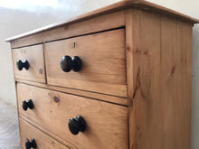 Load image into Gallery viewer, Victorian Pine Chest with Crackled Paint Feet.
