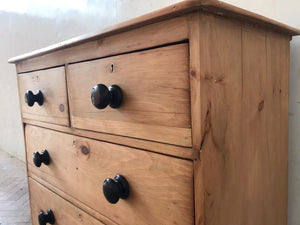 Victorian Pine Chest with Crackled Paint Feet.