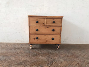 Victorian Pine Chest with Crackled Paint Feet.