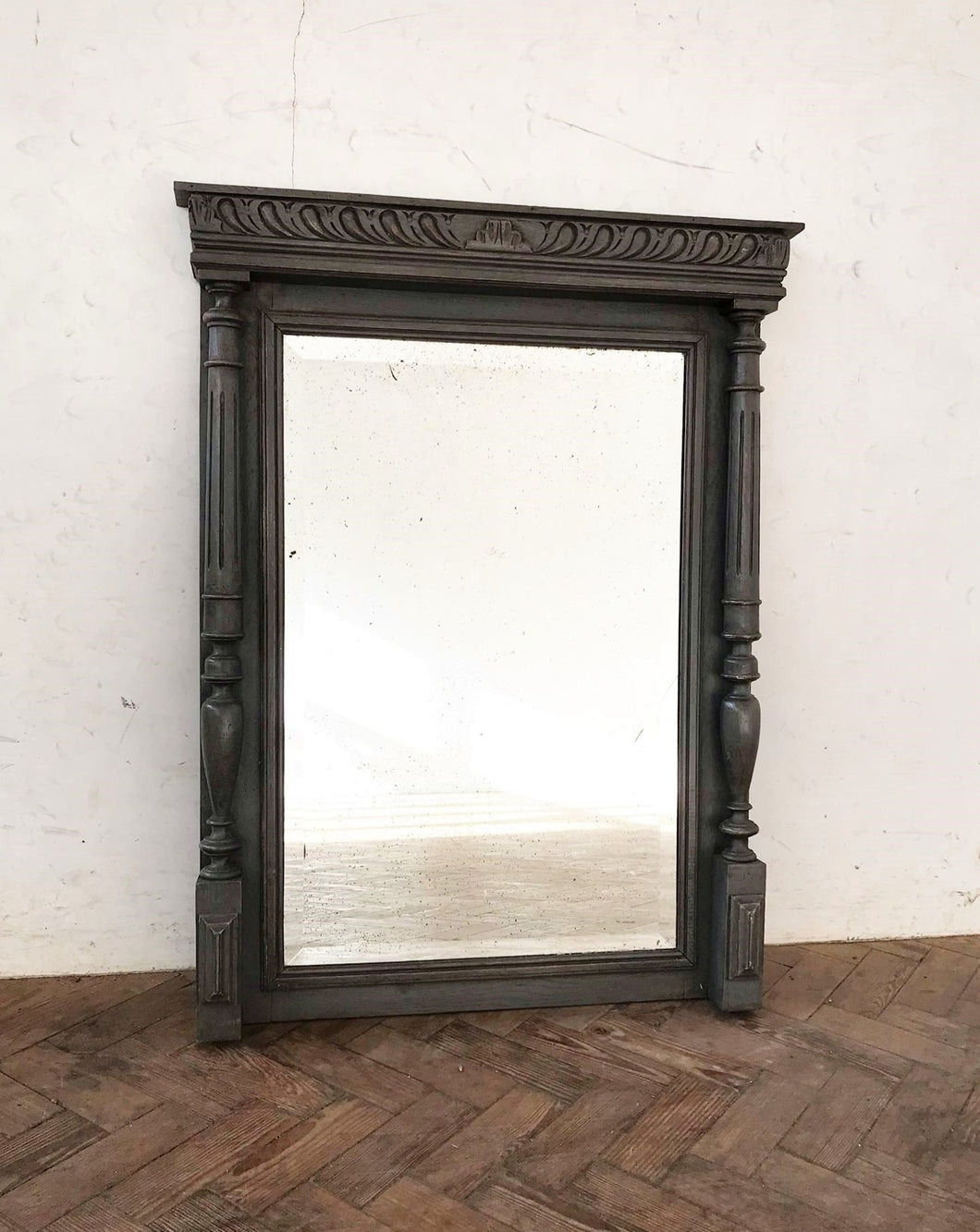 Dark Grey French Mirror -1920s