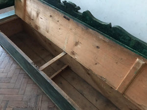 Antique Hungarian Green Painted Bench