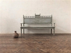 Antique Hungarian Bench with Finials