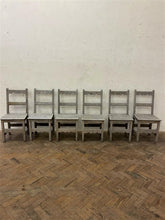 Load image into Gallery viewer, Set of 6 Oak Chairs, French circa 1940s.
