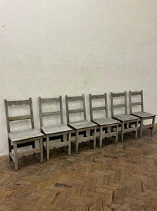 Set of 6 Oak Chairs, French circa 1940s.