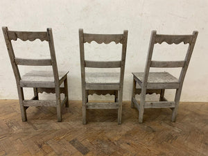 Set of 6 Oak Chairs, French circa 1940s.