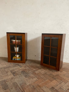 Pair of Glass Fronted Vintage Cabinets