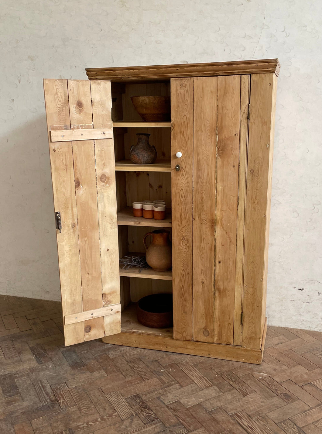 Antique Pine Larder Cupboard - Medium Sized