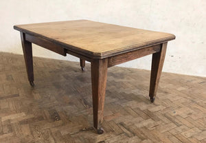 Oak Kitchen Table on Castors - circa 1900.