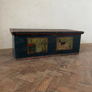 19th C Folk Art Painted Chest