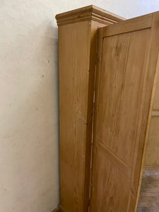 Tall Victorian Pine Larder with original lock and key.