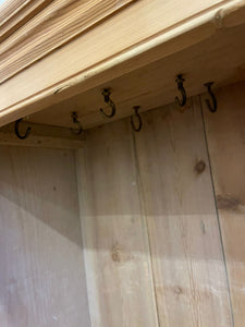Tall Victorian Pine Larder with original lock and key.