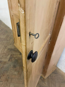 Tall Victorian Pine Larder with original lock and key.