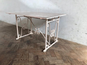 1930s Pink Glass Topped Table