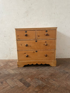 Scalloped Skirted Pine Chest