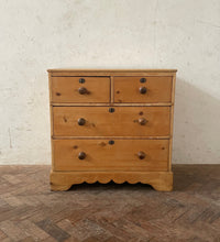 Load image into Gallery viewer, Scalloped Skirted Pine Chest
