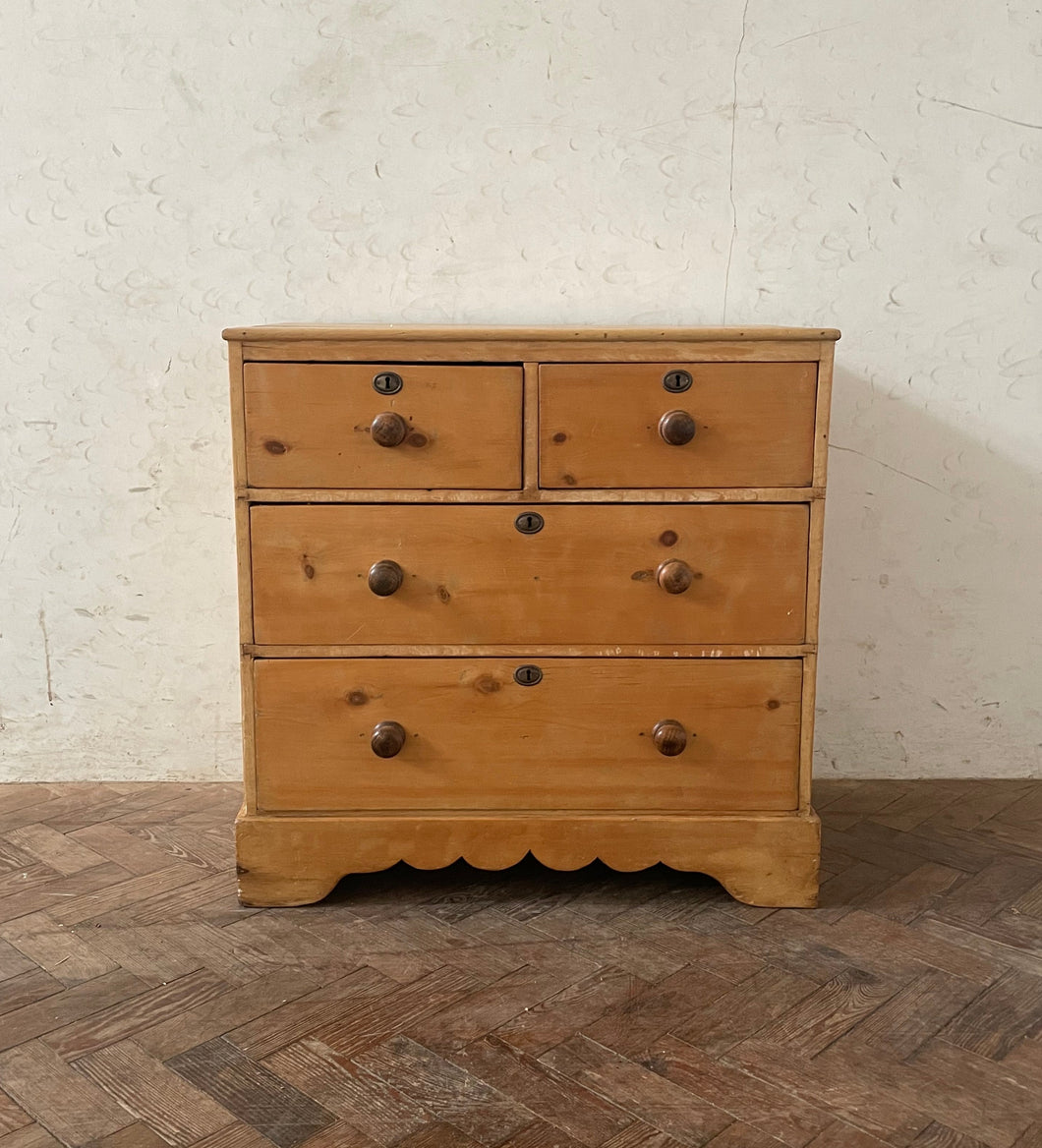 Scalloped Skirted Pine Chest