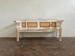 Antique Hungarian Bench - very old paint.