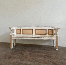 Load image into Gallery viewer, Antique Hungarian Bench - very old paint.
