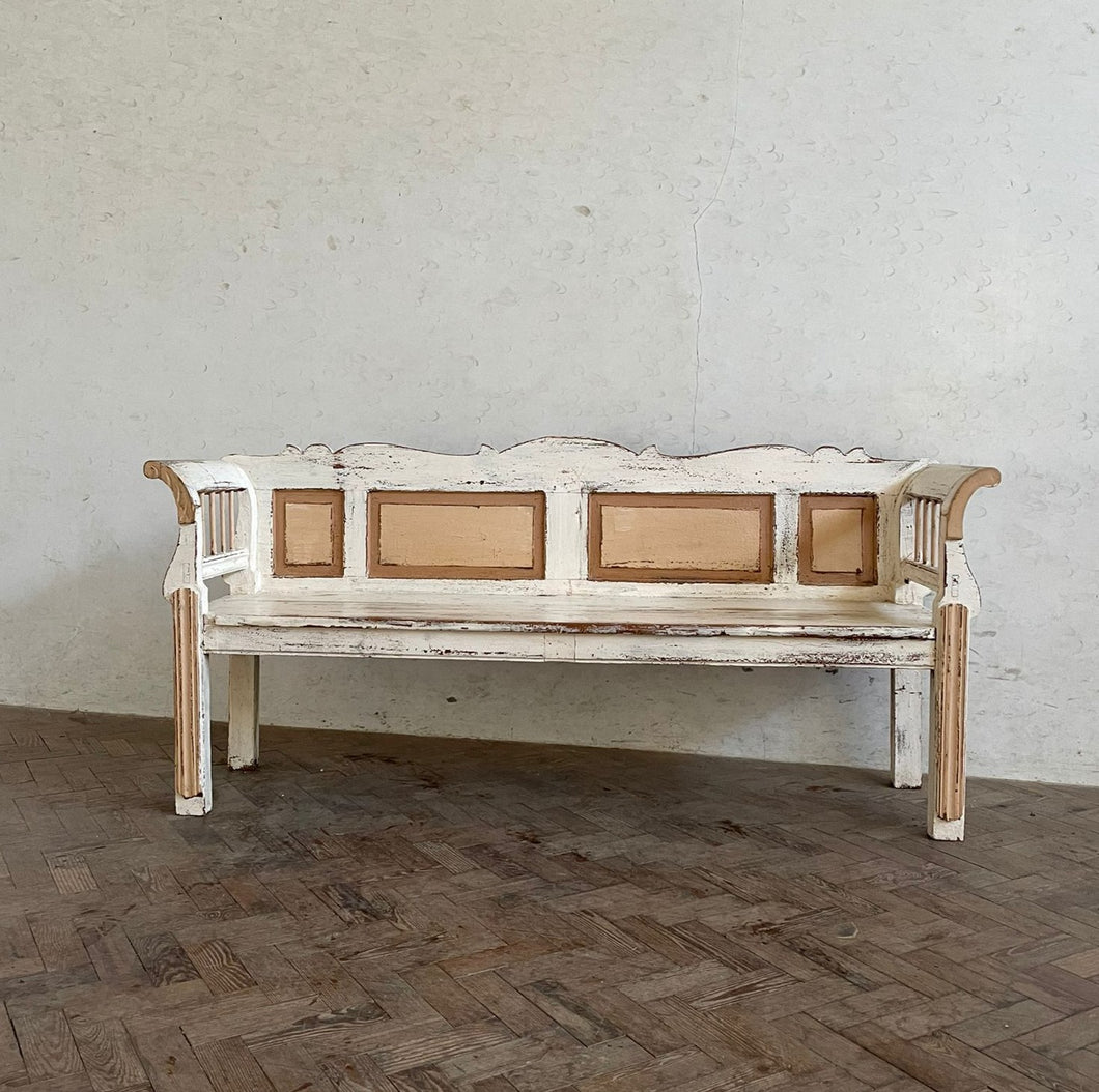 Antique Hungarian Bench - very old paint.