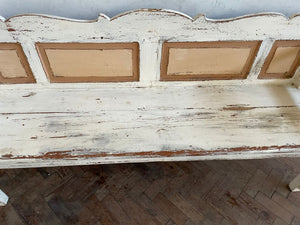 Antique Hungarian Bench - very old paint.