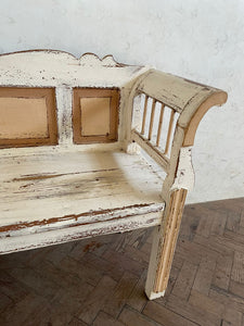 Antique Hungarian Bench - very old paint.