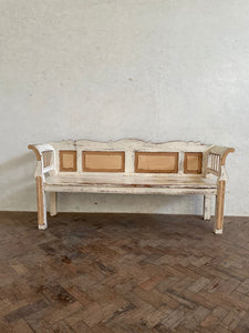 Antique Hungarian Bench - very old paint.